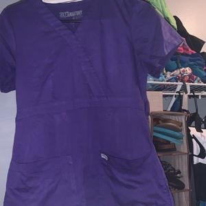 Purple Greys Anatomy scrub set